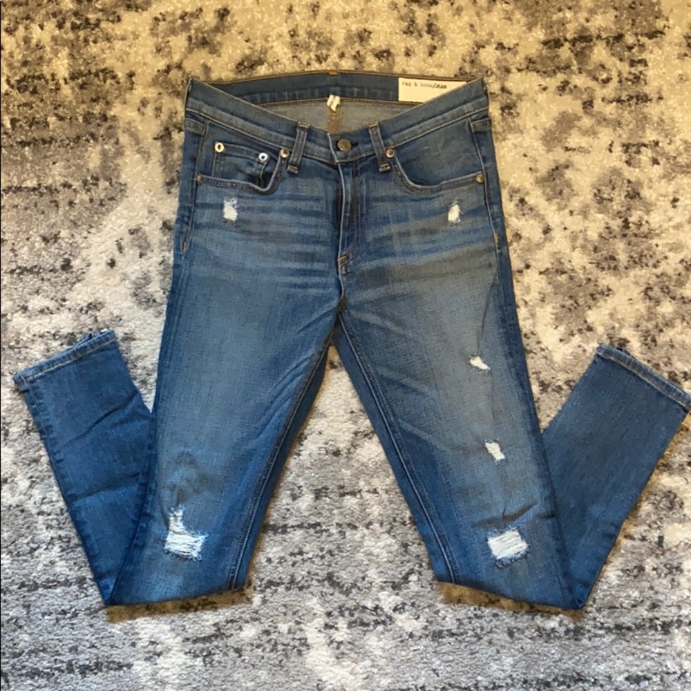 Rag & Bone Distressed Zipper Capri